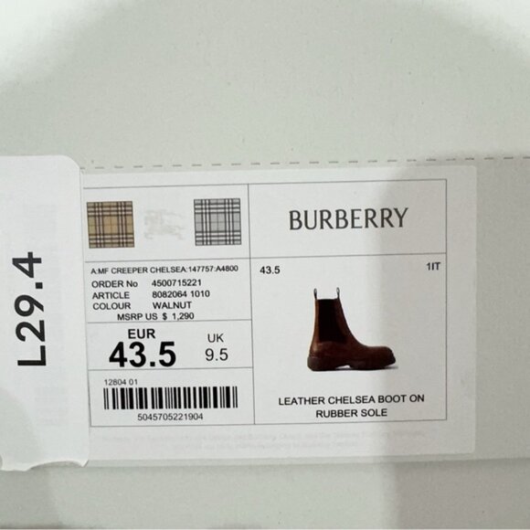 NIB Authentic Burberry Men's Leather Chelsea Boot on Rubber Sole - Picture 4 of 8